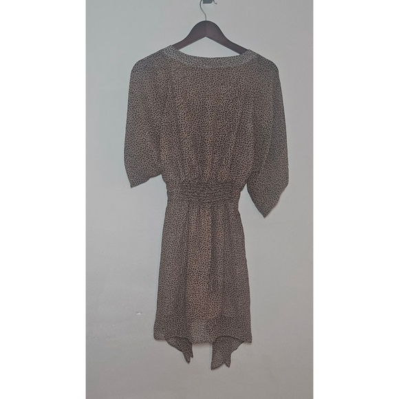 Women's Beige Black Leopard Print High Low Dress - Picture 7 of 10